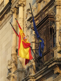 Banderas en la Universidad de Alcalá de Henares (España)